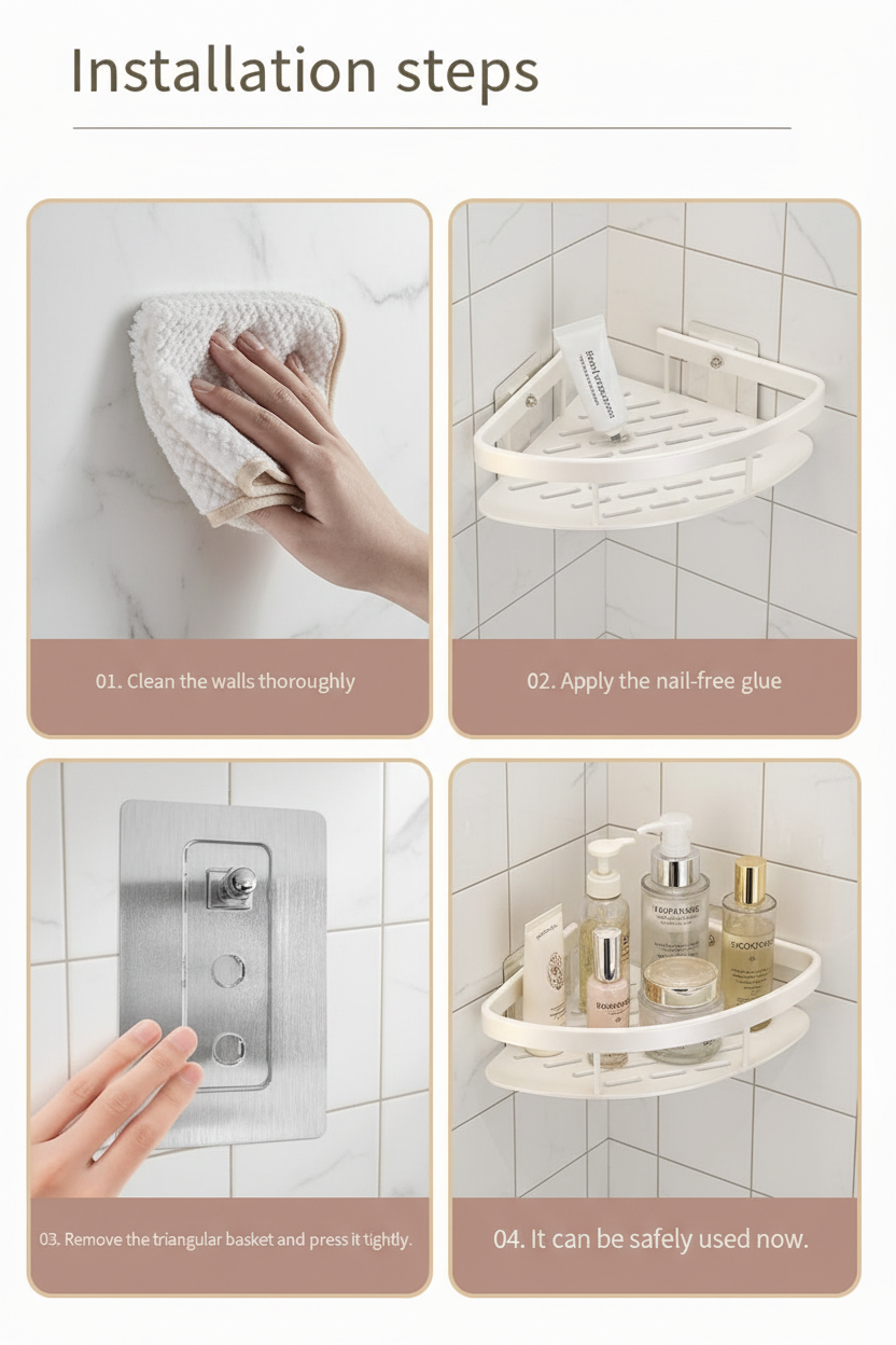 No-Drill Minimalist Bathroom Shelf
