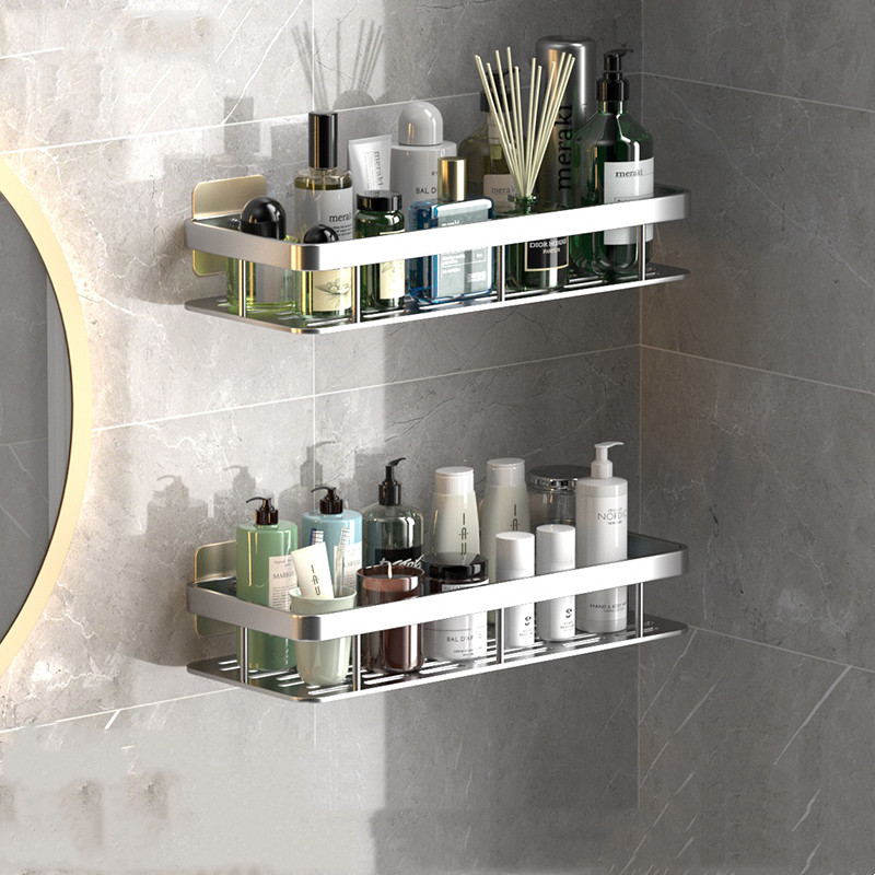 No-Drill Minimalist Bathroom Shelf