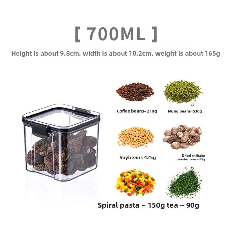 Transparent Kitchen Storage Jars with Seal Lids